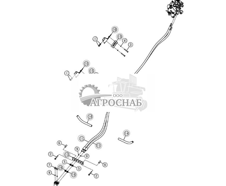 Гидравлические шланги цилиндра наклона ножа (бульдозер) (172822 - ) - ST10756 502.jpg